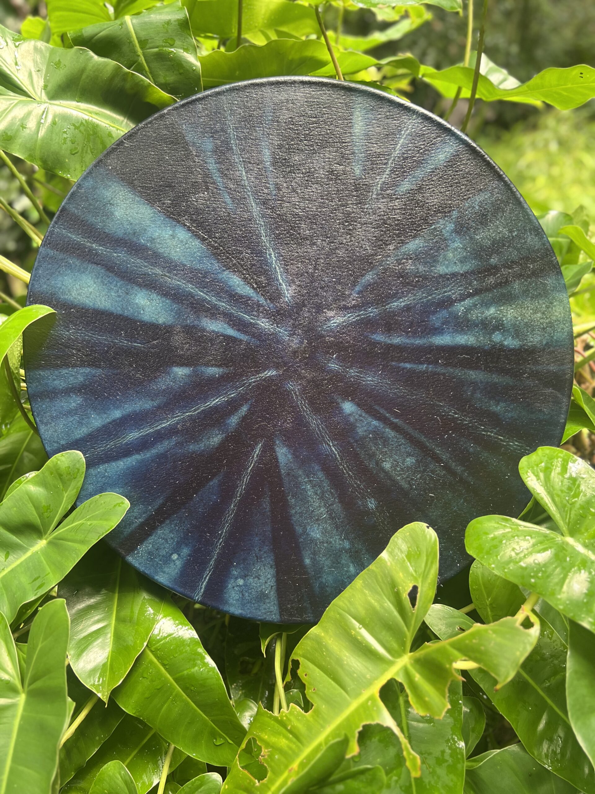 Blue shamanic drum front