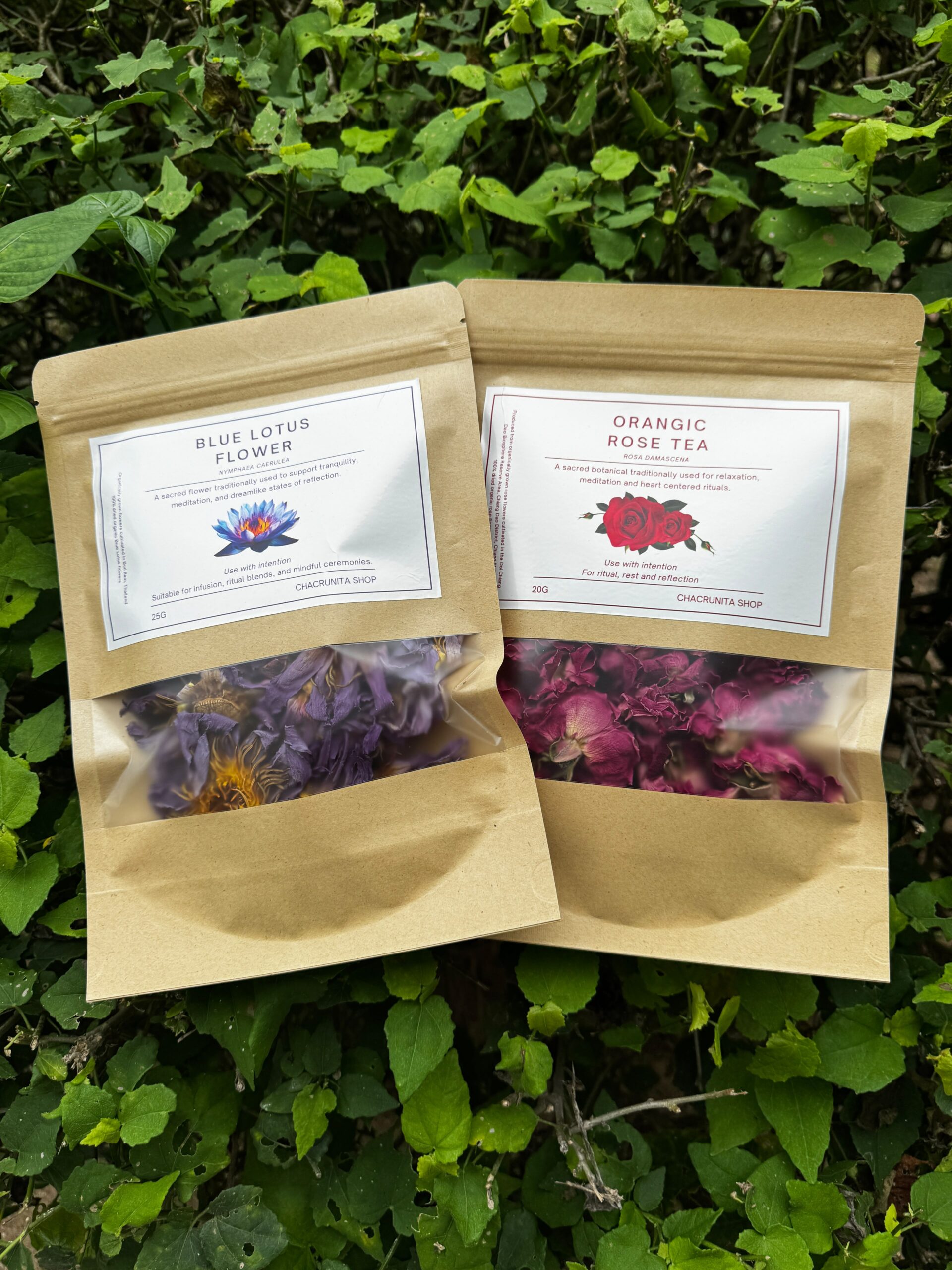 Blue Lotus Flower and Organic Rose Tea from Chacrunita Store